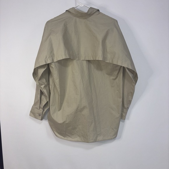 AGOLDE Brona Cotton Button Down Shirt Balsa Beige Oversized NWT Size S - Picture 6 of 8